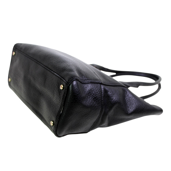 LARGE kate spade NY BLACK REAL LEATHER LOGO SATCHEL SHOULDER BAG HANDBAG PURSE - Picture 7 of 15